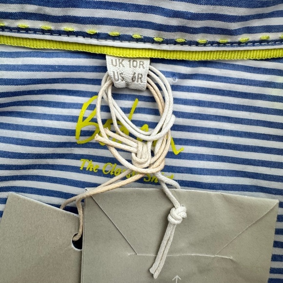 Like New Boden The Classic Striped Shirt with Neon Size 6 - Picture 3 of 8